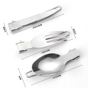 Juego de Cubiertos Portátil de Acero Inoxidable para Camping - Cuchillo, Tenedor y Cuchara Plegables de 3 Piezas para Viajes al Aire Libre y Regalos Promocionales - Product Image 3