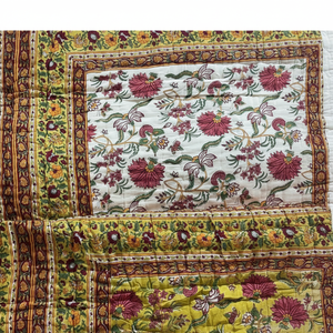 ผ้าห่มผ้าฝ้ายผืนใหญ่สุดหรูผ้าปูเตียงนุ่มงานพิมพ์ลายบล็อกทำจากผ้าฝ้ายออกแบบด้วยมือ - Product Image 1