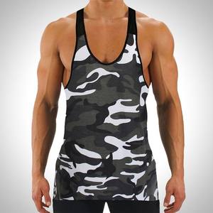100% coton camo design hommes stringer singulet gym débardeur en gros singulet gym débardeur - Product Image 4