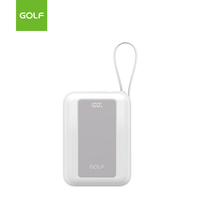 Paquete de energía portátil personalizado Cargador móvil de litio al por mayor LCD Carga rápida PD 20W Banco de energía Delgado 20000mAh con cable