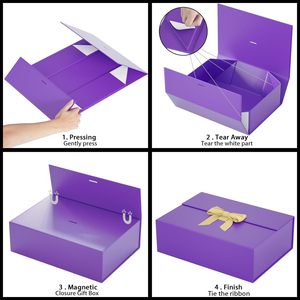 กล่องของขวัญทรงสี่เหลี่ยมแข็งแรงทนทาน พร้อมริบบิ้นสีเหลืองและการ์ดอวยพร บรรจุภัณฑ์ระดับพรีเมียมสำหรับงานฝีมือและของขวัญ - Product Image 3