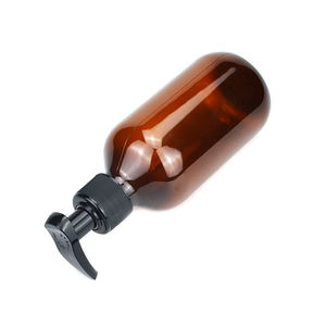 300ml 500ml Color ámbar hombro redondo plástico mascota loción bomba botella para lavado corporal champú jabón líquido - Product Image 4