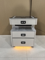 Table de Chevet Intelligente Multifonctionnelle Moderne en Gros avec Tiroir à Empreinte Digitale et Chargeur Sans Fil Sécurisé