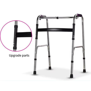 הליכון מתקפל על גלגלים איכותי לקשישים, הליכון בעל ארבע רגליים מנירוסטה לנכים - Product Image 6