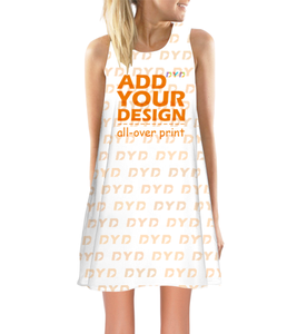 Robe d'été sans manches à imprimé intégral pour femmes Mini robe <span class=keywords><strong>blanche</strong></span> froncée à col froncé et à bretelles pour femmes - Product Image 2