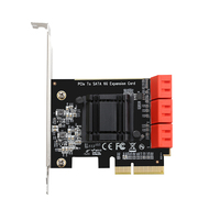 Carte contrôleur SATA CIe3.0 4X vers 6 ports SATA3 6 Gbps ASM1166 Carte d'extension Convertisseur SATA3 PCI Express X2 Gen 3 Carte hôte