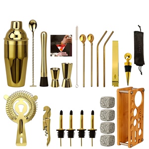 Bouilloires en acier inoxydable à manivelle Équipement de mélange de cocktails professionnel Ensemble de shakers à cocktails pour débutants Ensemble complet - Product Image 4