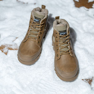 أحذية أمان للعمل في الشتاء أحذية رجالية مضادة للماء في الهواء الطلق دافئة مانعة للإنزلاق أحذية عمل مطاطية قطيفة سميكة - Product Image 5