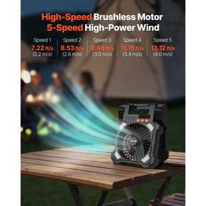 Lanterne LED portable de 8 pouces DB 20000mAh Ventilateur solaire rechargeable 7W Lanterne sans fil - Product Image 3