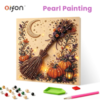 Kit de Peinture Diamant 5D en Gros pour Halloween Thème Balai, Art Perlé DIY, Conception Personnalisée OEM en Vrac, Décoration Murale Maison