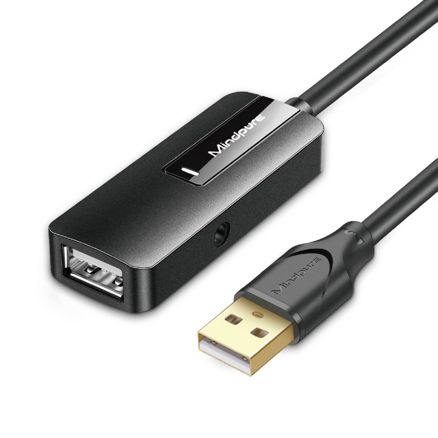 Mindpure Active USB 2.0 Extension Long Cable 20M/65FT Cord FE1.1S Signal Booster Repeater for VR Printer Webcam Security Camera