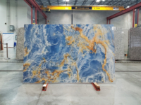 Stonelink-Dalles de pierre de marbre translucide rétroéclairé naturel cristal bleu blanc onyx en vente