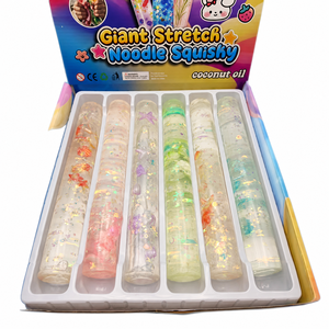 Giant Stretch Noodle Squishy <b>Fidget</b> <b>Toy</b> <b>Set</b> Coconut Oil Glitter Sensory Stress Relief Party Favor - Product Image 1