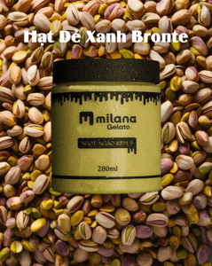 เจลาโต้ขายส่ง รสพิสตาชิโอ ขนาด 280 มล. ไอศกรีมในถัง วัตถุดิบพรีเมียม ผลิตจากโรงงานเวียดนาม คุณภาพอิตาลี รับผลิตแบบ OEM - Product Image 1