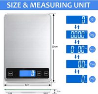 Balance de cuisine 10 kg rechargeable par USB, balance intelligente pour régime alimentaire, balance numérique saine pour la cuisine, balance alimentaire