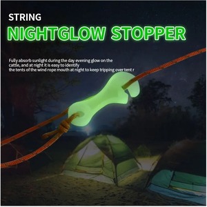 Outdoor Glow In Dark Wind Rope Clip 63cm PVC Tent Accessory For <b>Tarp</b> Tent Anti Slip Adjustment Piece - Product Image 5