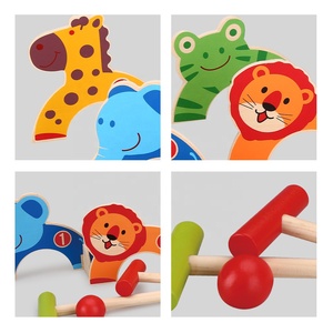Ensemble de <span class=keywords><strong>croquet</strong></span> en bois dessin animé pour les tout-petits jeu de <span class=keywords><strong>croquet</strong></span> amusant pour l'extérieur famille structure de jouet de pelouse interactive - Product Image 4
