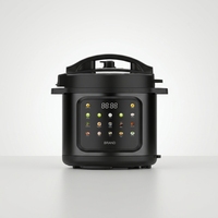 Nouvelle conception de cuiseur à pression électrique multifonction, écran LED, commande numérique, boîtier en acier inoxydable, 12-en-1, 5,1-6,0 L, programmable