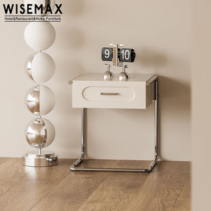 WISEMAX – meuble de chambre à coucher moderne, <span class=keywords><strong>cube</strong></span> <span class=keywords><strong>noir</strong></span>, armoire de <span class=keywords><strong>chevet</strong></span> en bois, tiroirs de rangement, table de nuit avec base en métal - Product Image 4
