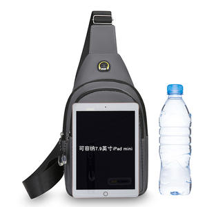 LJD810 Bolso de pecho para hombre, de nailon, resistente al agua, con múltiples compartimentos, bandolera para uso diario, gris, negro, verde, azul - Product Image 4