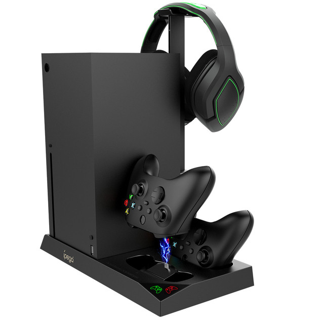 PG-XBX013 Multi-function for Xboxes Series X Dual Charger Stand for Xboxes Series X Console Cooling Fan With Disc Game Storage