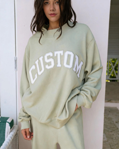 Sudadera Oversize de Algodón con Cuello Alto Bordado, Personalizable con Logotipo, Manga Larga, Lisa, de Alta Calidad, Estilo Casual - Product Image 6