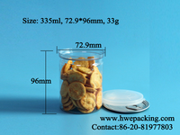 Boîte en plastique PET transparente ronde pour biscuits aux noix de cajou, avec ouverture facile, étanche, sans BPA, pour collations et biscuits