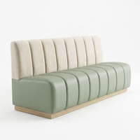 Banquette de restaurant commerciale en velours, canapé capitonné bicolore, siège de banquette personnalisé pour café, hôtel, salle à manger