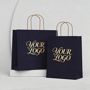 Bolsas de Papel Kraft Clásicas, Resistentes y Personalizadas al por Mayor, con Asas de Cuerda de Algodón, para Envasado de Comida Rápida y Almuerzo, con Logotipo - Product Image 1