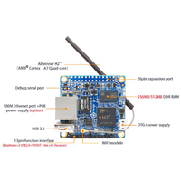 Orange Pi Zero H3 512MB DDR3 SDRAM Quad-Core Jaringan Onboard WiFi Mali400MP2 AV Out USB OTG Papan Pengembangan SBC Sumber Terbuka