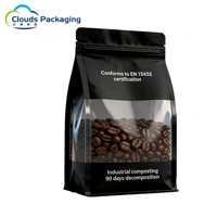 Sacs personnalisés avec logo, emballage pour café en sachet, fond plat, aluminium, papier kraft, sacs personnalisés pour les entreprises
