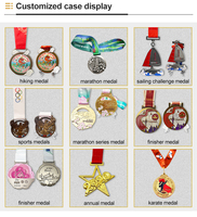 Médaille en métal moulé 3D personnalisée OEM, gravée en relief, avec ruban, épinglée, découpée, pour récompense, cadeau promotionnel, souvenir, trophée, vente en gros