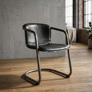 Chaise de salle à manger industrielle vintage, design antique, cuir véritable, métal, écologique, pour hôtel, appartement, hall, vente chaude, usage général - Product Image 3