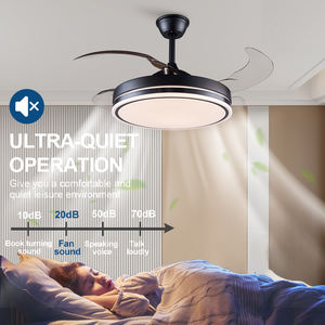 Ventilateur Lampe Invisible Lumière De Luxe Chambre Lumière Ventilateur De Plafond Grand Vent Ménage Smart Restaurant Ventilateur Électrique Lustre - Product Image 6