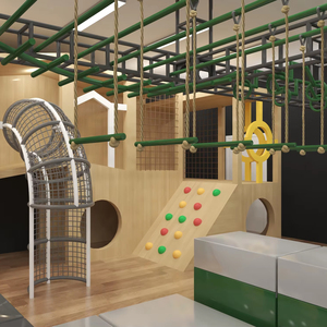 Parcours d'obstacles sensoriel intérieur en bois personnalisé pour enfants avec mur d'escalade, barres <span class=keywords><strong>de</strong></span> singe et <span class=keywords><strong>tunnel</strong></span> - Product Image 1