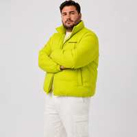 Chaqueta Acolchada de Plumón para Hombre, 90% Plumón, Cuello Alto, Cierre Completo, Bolsillos, Cálida para Invierno, Casual, Tallas Grandes, Extra Grandes, 6XL 7XL