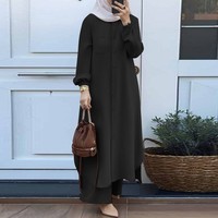 par bouton d'impression numérique abstraction de style classique américain taille libre pantalon turquie qatar femme musulmane