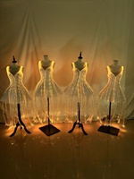Robe de tutu de ballet optique unisexe, style classique, tenue de performance de danse de salon pour adulte, avec fonction lumineuse, pour compétition scénique, en polyester
