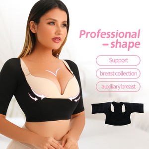 Top Modellante Donna Sottile in Nylon Traspirante Senza Cuciture <span class=keywords><strong>con</strong></span> Maniche a Compressione, Correttore di Postura e Supporto per il Seno, Riduzione del Braccio Superiore - Product Image 5