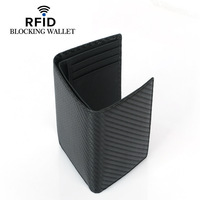 Dompet Pria RFID Kapasitas Besar Motif Lipat Bergaris untuk E-commerce Lintas Batas, Multi-kartu untuk Pria