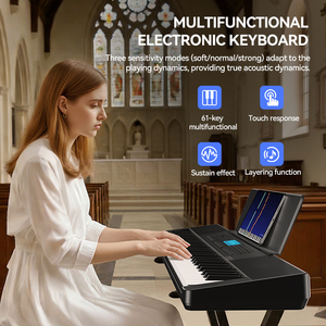 TERENCE EK61Q <span class=keywords><strong>Piano</strong></span> numérique 61 touches, 450 tons, 150 rythmes, clavier MIDI portable pour débutants, avec haut-parleurs HiFi - Product Image 3