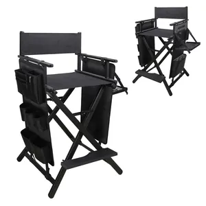 Relavel kursi rias dengan sandaran kepala, kursi bangku artis riasan lipat tinggi untuk Salon Studio