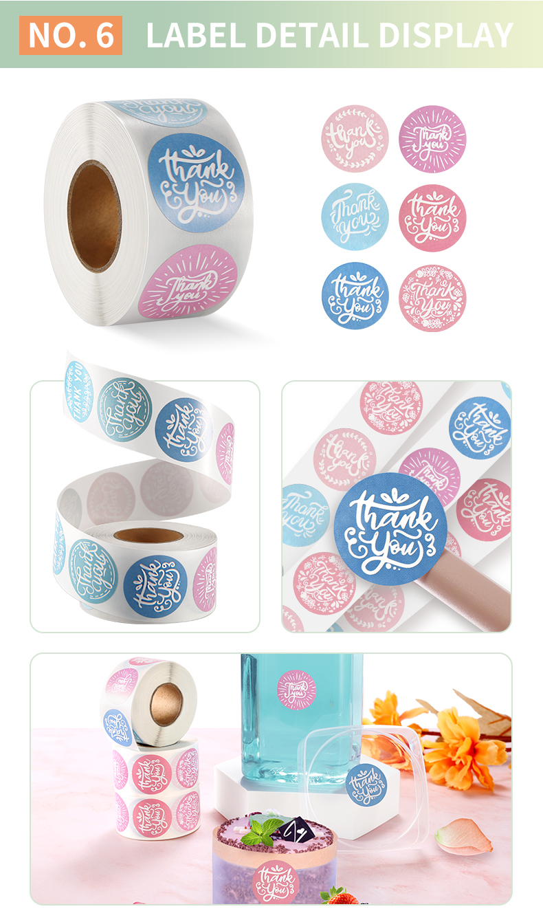 Thank You 1.5 inch Rainbow Labels Sticker Roll for Greeting Cards Flower Bouquets Gift Wraps Mailers Bag Businesses o<i></i>nline Store