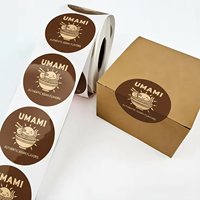 Rouleau d'autocollant alimentaire en vinyle étanche personnalisé pour restauration rapide logo de marque scellant les étiquettes rondes d'emballage de boîtes de nourriture pour hamburger
