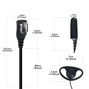 D-<b>Ring</b> Ear Hook Earpiece PTT GP338 GP328 GP340 HT1250 Security Walkie Talkie Headset Two Way Radio Professional Earphone Kit - Product Image 2
