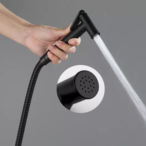 Heavy Metal Matte Black Brass <strong>Hand</strong> <strong>Bidet</strong> <strong>Hand</strong> Shower <strong>Sprayer</strong> with Cold Hot Wall Water Supply Valve Mixer - Product Image 5