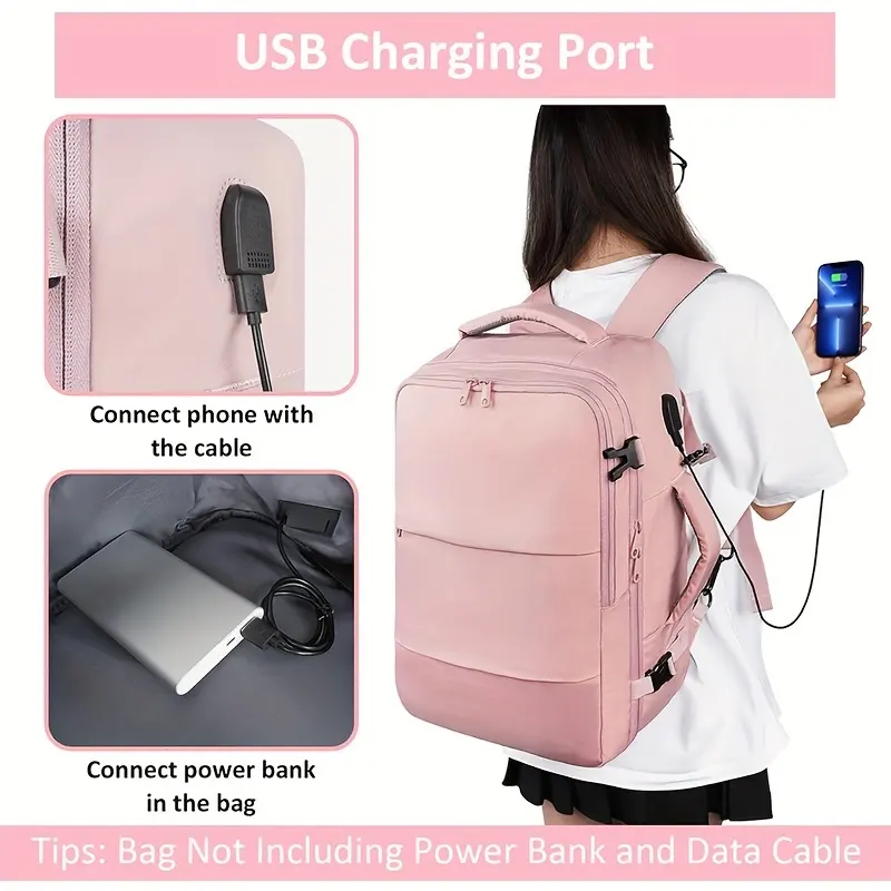 Mode populaire grande capacité sac à dos décontracté sac à dos pour ordinateur portable poignée latérale sac à dos de voyage avec trou USB