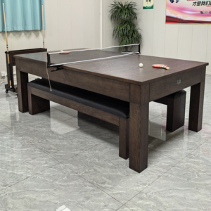 Table <span class=keywords><strong>de</strong></span> <span class=keywords><strong>billard</strong></span> <span class=keywords><strong>de</strong></span> salle à manger en bois massif <span class=keywords><strong>de</strong></span> couleur bois foncé <span class=keywords><strong>de</strong></span> 7 pieds - Product Image 2