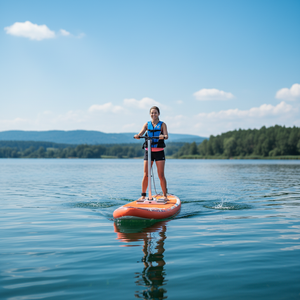 Planche à pagaie <span class=keywords><strong>gonflable</strong></span> QIQU 150 kg en PVC avec propulsion à pédales, légère et pliable - Product Image 1