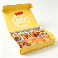 Boîte d'emballage personnalisée pour snacks et sushis, best-seller, en papier alimentaire avec fenêtre couleur, prix usine, emballage chocolat pour sushis